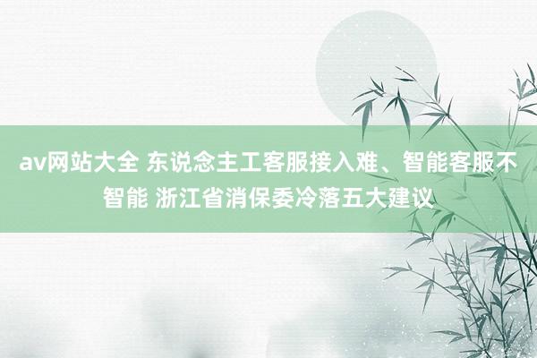 av网站大全 东说念主工客服接入难、智能客服不智能 浙江省消保委冷落五大建议