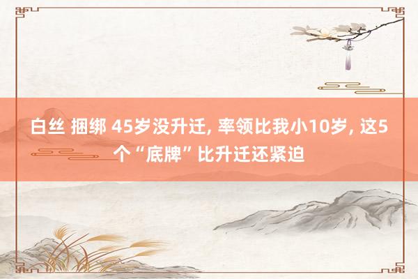 白丝 捆绑 45岁没升迁, 率领比我小10岁, 这5个“底牌”比升迁还紧迫