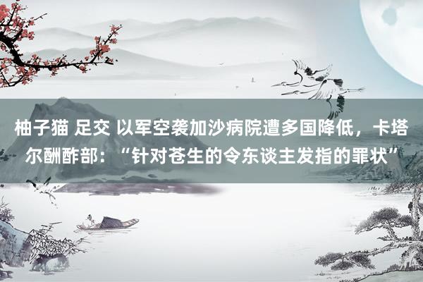柚子猫 足交 以军空袭加沙病院遭多国降低，卡塔尔酬酢部：“针对苍生的令东谈主发指的罪状”