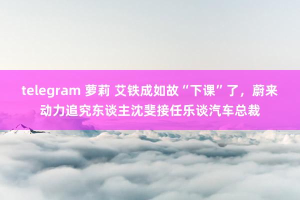 telegram 萝莉 艾铁成如故“下课”了，蔚来动力追究东谈主沈斐接任乐谈汽车总裁