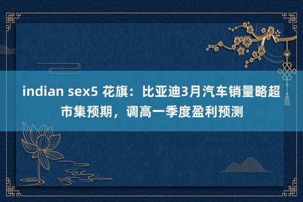indian sex5 花旗：比亚迪3月汽车销量略超市集预期，调高一季度盈利预测